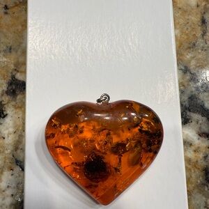 Amber Heart Pendant